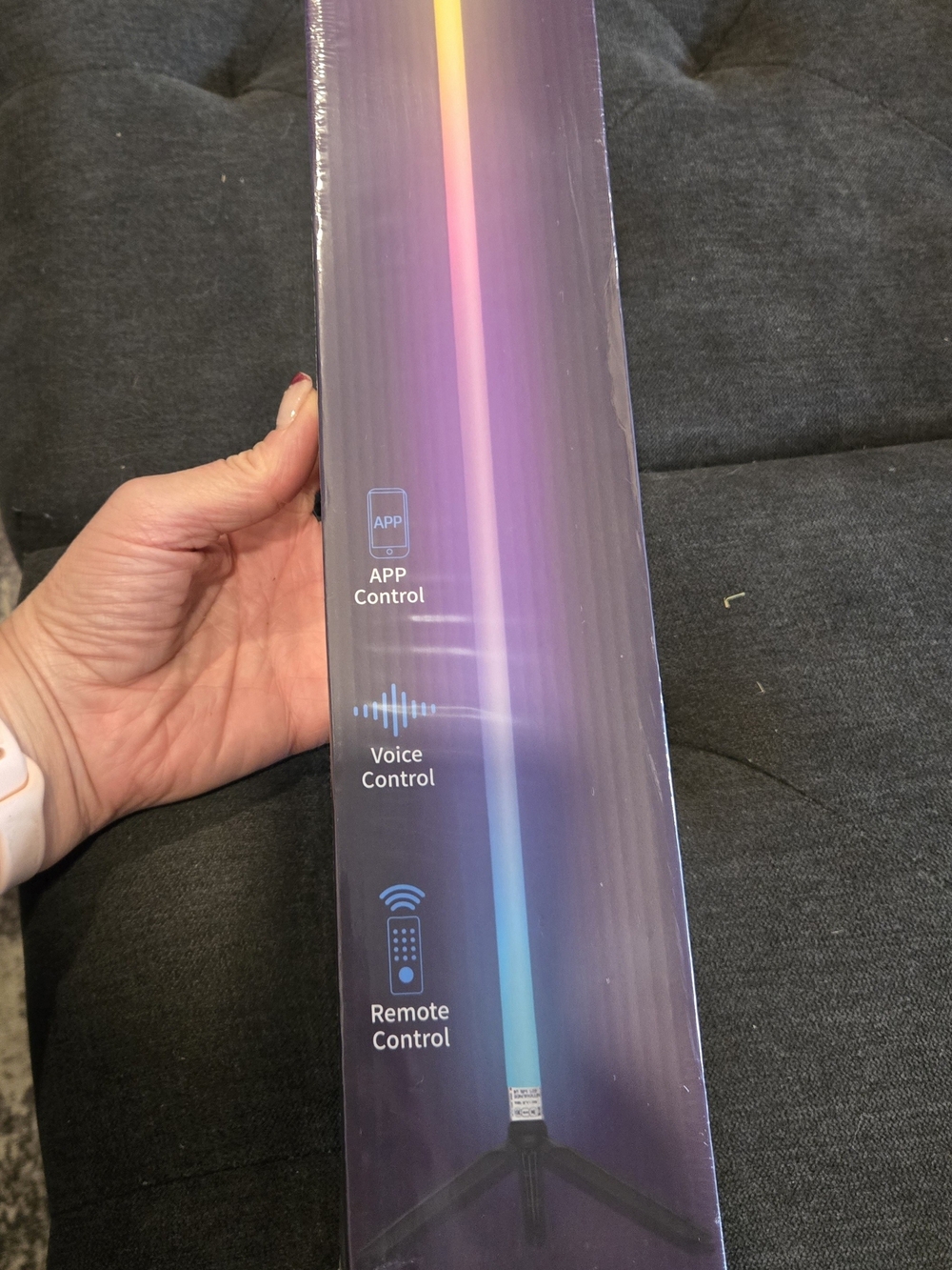 RGB LED Floor Lamp with App & Voice Control - Purple/Blue Gradient